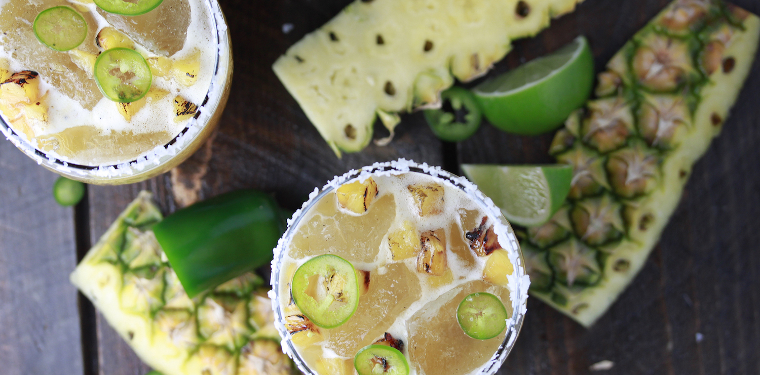 Spicy Pineapple Margarita made with Haliburton Fire Roasted Pineapple Purée