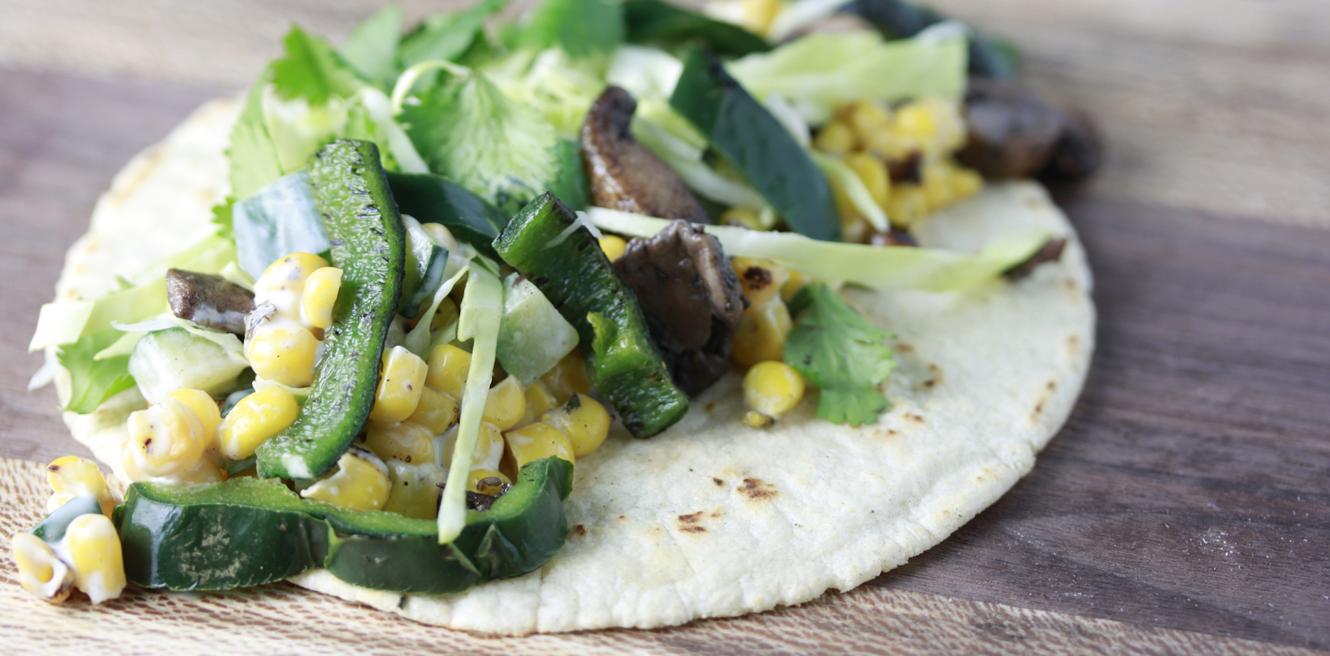 Veggie Taco made with Haliburton Fire Roasted Corn and Poblanos