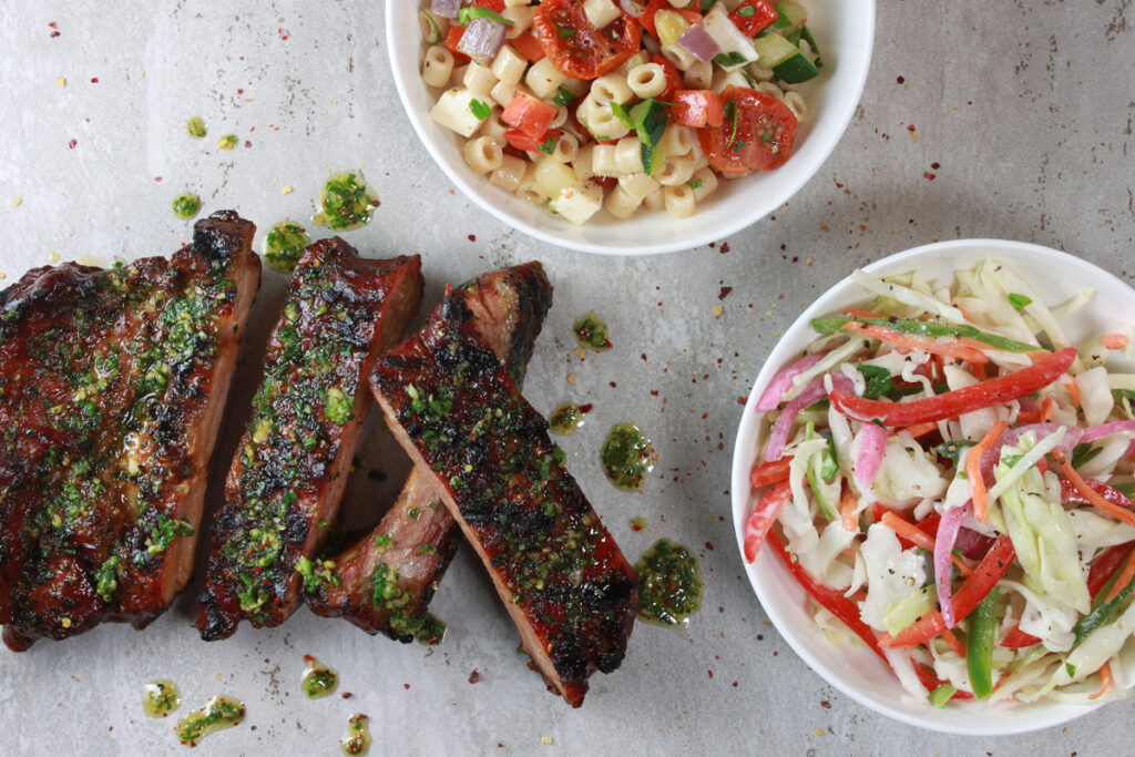 Chimichurri Ribs and Pasta Salad Blends Chimichurri Ribs and Pasta Salad Blends