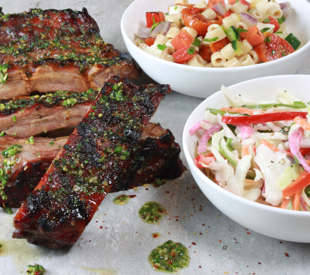 Chimichurri Ribs and Pasta Salad Blends Chimichurri Ribs and Pasta Salad Blends